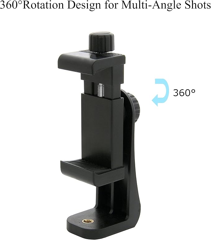 Ailun Phone Holder/Vertical and Horizontal Tripod Mount Adapter Rotatable Bracket with 1/4 inch Screw, Adjustable Clip for iPhone, Android Cell Phone, Selfie Stick, Camera Stand