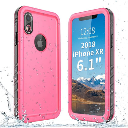 SPORTLINK Compatible with iPhone XR Waterproof Shockproof Case - Full Body Heavy Duty Underwater Dustproof Rugged 360 Protective Military Grade Outdoor 6.1 Inch with Camera/Screen Protector (Pink)