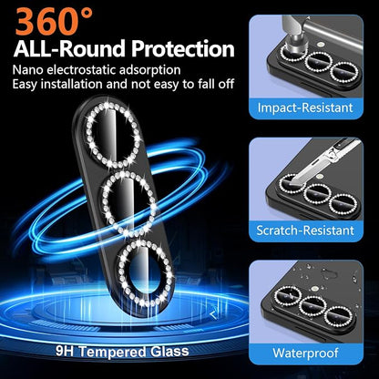 for Samsung Galaxy S26 Plus Camera Lens Protector, Electroplated Matte Back with 9H Tempered Glass Lens Protector, [Strong Adsorption] [Case-Friendly] Metal Ring HD Lens Cover, Black Diamond