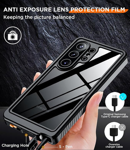 Temdan Designed for Samsung Galaxy S26 Ultra Case Waterproof, Built-in Lens & Screen Protector Military Grade Shockproof Dropproof IP68 Underwater Full Body Phone Case for Galaxy S26 Ultra 6.9"-Blue