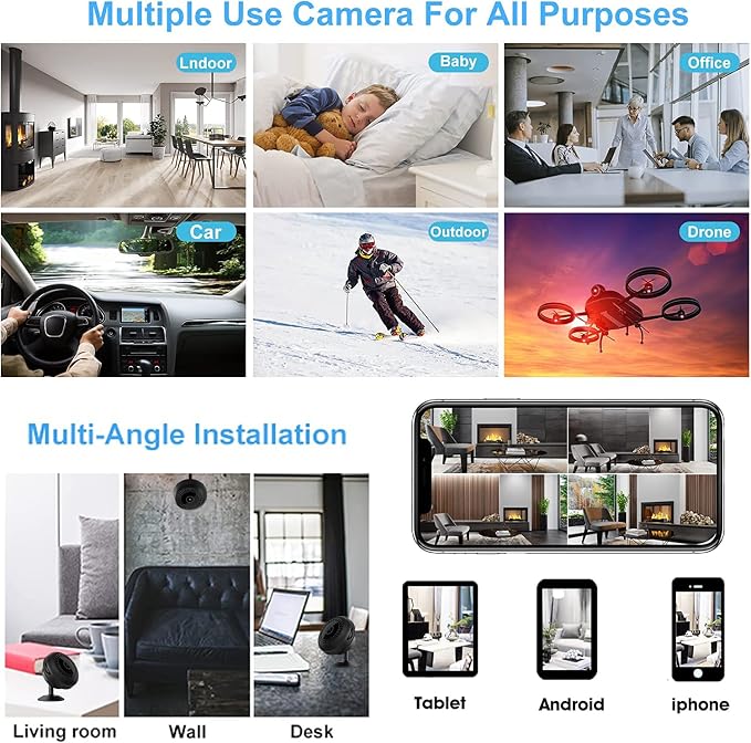 4K Security Cam with Night Vision and Built-in Battery Camera, Home/Office Camera Wireless Technology for Phone App Monitor GTYT