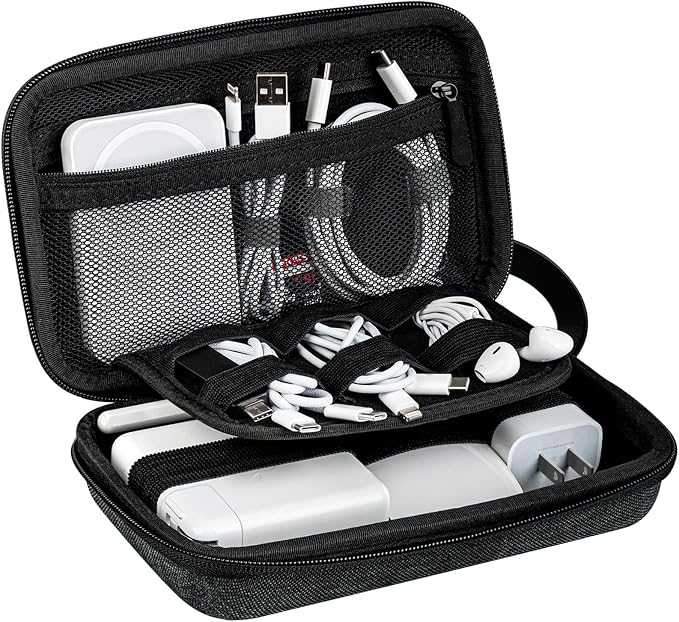 JETech Travel Accessories Organizer Case, Portable Electronic Pouch Gadget Bag for MacBook Power Adapter Chargers, Cables, Power Bank, Mouse, Stylus Pen, Earphone, SD Card, USB Flash Drive
