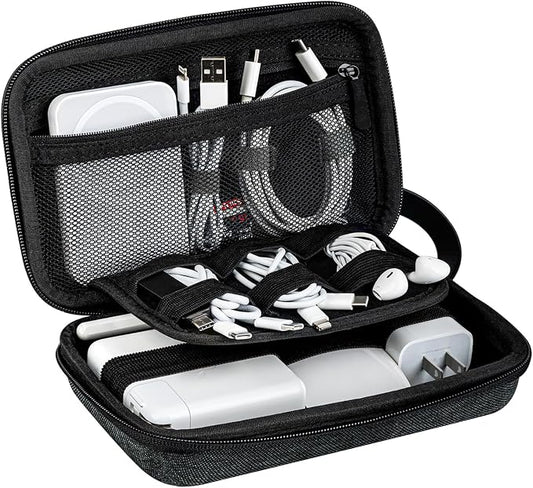 JETech Travel Accessories Organizer Case, Portable Electronic Pouch Gadget Bag for MacBook Power Adapter Chargers, Cables, Power Bank, Mouse, Stylus Pen, Earphone, SD Card, USB Flash Drive