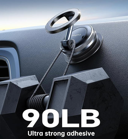 Coolpow【Newest Vacuum Magnetic Phone Holder for Car Phone Holder Mount【Movable Vacuum Suction】 Magsafe Car Mount Cell Phone Holders for Your Car Accessories Interior for Women Men for iPhone 17 16 15