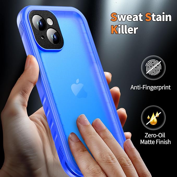 Cozycase Compatible with iPhone 13 Waterproof Case - Full Body Dustproof Shockproof Rugged Waterproof Case for iPhone 13 6.1 Inch Blue