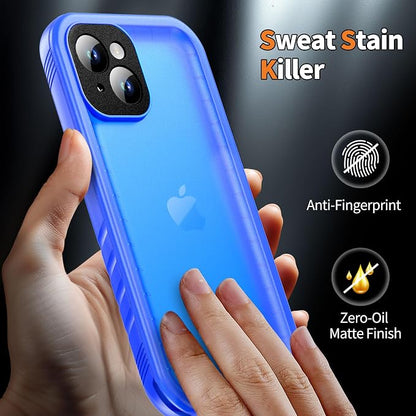 Cozycase Compatible with iPhone 13 Waterproof Case - Full Body Dustproof Shockproof Rugged Waterproof Case for iPhone 13 6.1 Inch Blue