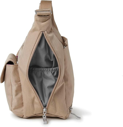 Baggallini womens Everywhere Bagg Crossbody Women 11x9 Lightweight Nylon Hobo Water-resistant Travel Bag W/Rfid