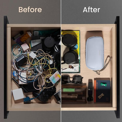 tomtoc Electronics Organizer Travel Case, Cable Organizer for Essentials | Water Resistant Tech Pouch Accessories Travel Bag Carry Storage for Cord, Phone, Cables, Airpods, USB Drive, Daily Items