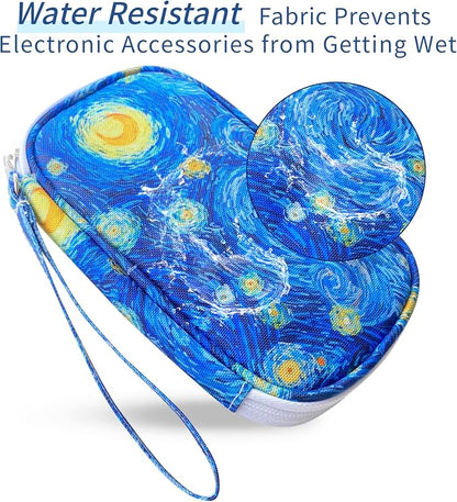 Electronics Organizer Travel Case, Cable Organizer Travel Essentials Tech Pouch,Suitable for Charger, Cable, Phone，Flash Drive,Starry Sky