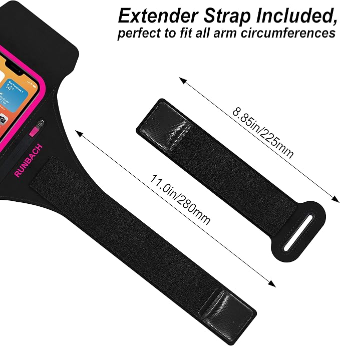 Armband for Samsung Galaxy S26 Ultra/S25 Ultra/S24 Ultra/S23 Ultra/S22 Ultra/S21 Ultra/S20 Ultra/S26+/S25+/S24+/S23+/S22+/S21+/S20+/S10+/S9+/S8+, with Zipper Pocket for for Galaxy Buds (Pink)