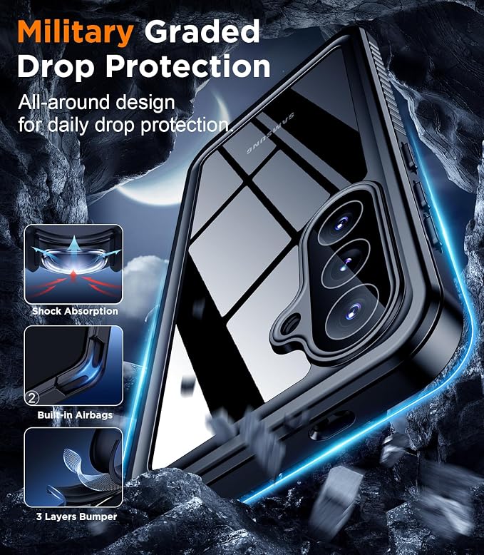 Temdan Designed for Samsung Galaxy S26 Case Waterproof, Built-in Lens & Screen Protector Military Shockproof Dropproof IP68 Underwater Full Body Phone Case for Galaxy S26 5G 6.3"-LightBlue (2026)