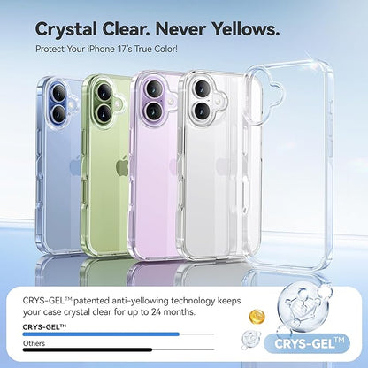 CASEKOO for iPhone 17 Case Smooth Crystal Clear, Patented Anti-Yellow & Virgin TPU, 15FT Military-Grade Drop Protection, Slim Transparent Women Men Funda para for iPhone 17 Phone Case 6.3 inch, Clear