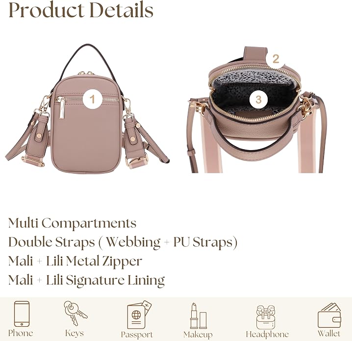 Mali+Lili Gail Vegan Leather Multi Compartment Crossbody Bag