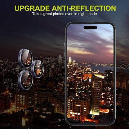 WSKEN for iPhone 14 Pro/iPhone 14 Pro Max Camera Lens Protector,[Night Shooting Mode] HD Tempered Metal Glass Camera Screen Protector Cover Film Accessories,Deep Purple