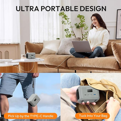 Enginstar Portable Power Station,Outdoor 96Wh LiFePO4 Battery,Solar Generator 100W Two-Way Fast Charging,Power bank for Camping, Traveling, Party and Emergencies