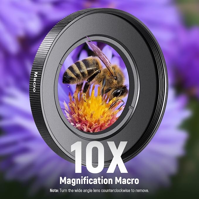 NEEWER 40.5mm HD Wide Angle Lens Compatible with Sony ZV-1F ZV-E10 A5000 A6000, 2 in 1 18mm Wide Angle + 10x Macro Additional Lens with Extension Tube Bayonet Mount Adapter & 2X Cleaning Cloth