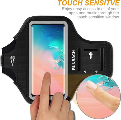 Armband for Samsung Galaxy S26/S25/S24/S23/S22/S21/S20/S10/S9/S8 up to 6.2",Water Resistant Running Exercise Gym Bag with Card Slot and Key Holder (Black)