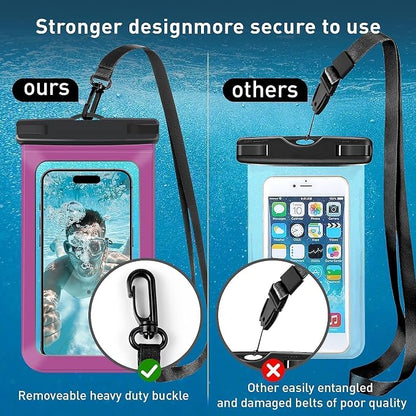 [1 Pack Waterproof Phone Case, 6.8" Universal Dry Bag for iPhone 15/14/13/12 Pro Max, IPX8 Waterproof Pouch, Cruise Ship & Beach Essentials, Bright Red