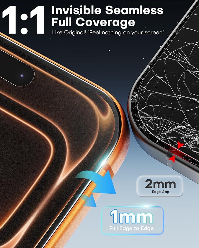 OMOTON 2 Matte Screen Protector and 2 Camera Lens Protector for iPhone 17 Pro Max 6.9 Inch 2025, Matte Glass Film with Easy Installation Tool, Anti-glare, Ultra-smooth Touch, Like E-reader Screen