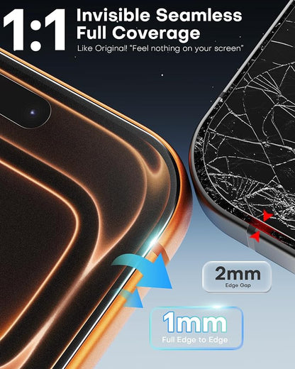 OMOTON 2 Matte Screen Protector and 2 Camera Lens Protector for iPhone 17 Pro Max 6.9 Inch 2025, Matte Glass Film with Easy Installation Tool, Anti-glare, Ultra-smooth Touch, Like E-reader Screen