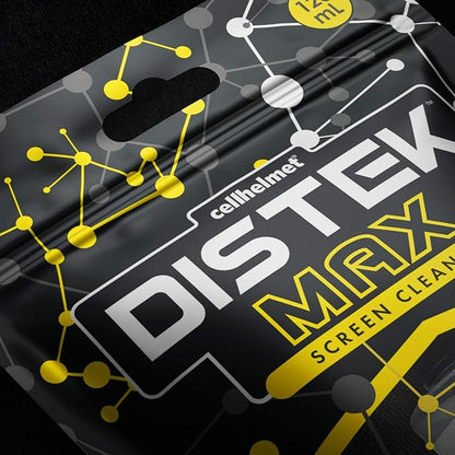 cellhelmet DISTEK Max Screen and Phone Cleaner Disinfectant with 70 Percent Isopropyl Alcohol 70% Universal for All Glass Displays, LCD - 120mL / 4oz with Microfiber Cloth - Made in USA