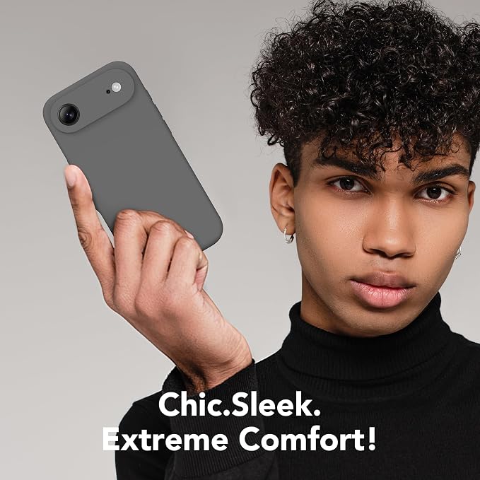 Magnetic for iPhone Air Case, Compatible with MagSafe, [Full Camera Protection][Screen Protector] Silicone Shockproof Protective Phone Case for iPhone 17 Air 6.5", Dark Gray