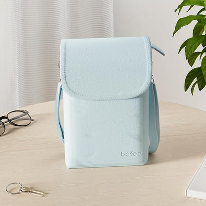 befen Genuine Leather Small Crossbody Bags for Women Cell Phone Bag Cross Body Purses,Silver Zipper