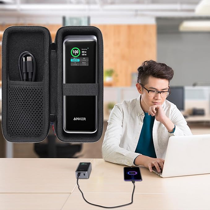 khanka for Anker Prime Power Bank 27650mAh 250W/Anker Zolo A1695 Power Bank 25K 165W Traveling Case,Case Only (Black).