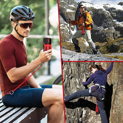 HOTEMIA Silicone Phone Lanyard Holder with Carabiner, Universal Phone Strap,Anti-Theft Phone Case with retractable tether