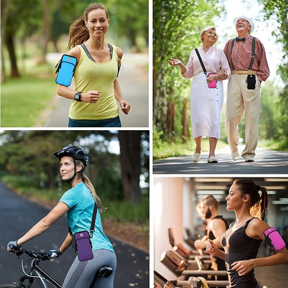 Phone Holder for Running Armband,2Pack Cell Phone Purse Small Crossbody Bags for Women Men Kids,iPhone 11 12 13 14 15 16 17 Pro Max Xs Xr X 8 Plus Mini Galaxy Ultra S26 Note Pouch Arm Bands
