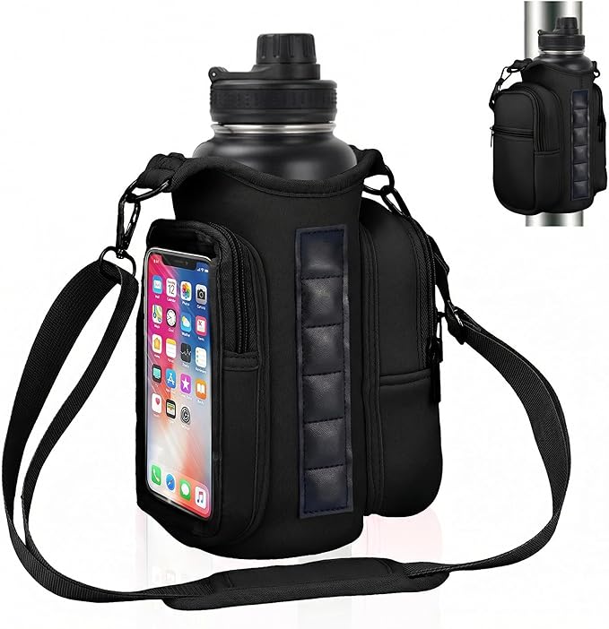 Magnetic Gym Water Bottle Bag with Strong Magnet Holder for Men and Women Securely Attaches to Metal Surfaces Perfect for 40Oz Bottle Phone Small Essentials Carrier