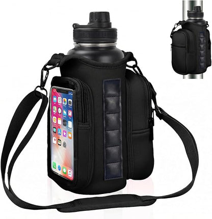 Magnetic Gym Water Bottle Bag with Strong Magnet Holder for Men and Women Securely Attaches to Metal Surfaces Perfect for 40Oz Bottle Phone Small Essentials Carrier