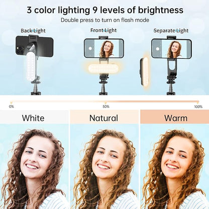 Stable Selfie Stick Tripod with Fill Light, 44 Inch Extendable Selfie Stick with Wireless Remote and Tripod Stand 360 Rotation for iPhone 15/14/13/12/11 Pro/XS Max/XS/XR/X/8/7, Samsung and Smartphone