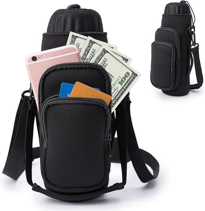 Water Bottle Carrier Bag,Water Bottle Holder with Straps Phone Pockets Fits Stanley Owala 16/24/32/40oz