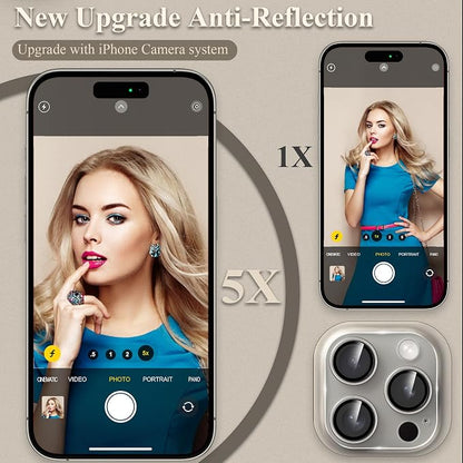 YWXTW Camera Lens Protector for iPhone 15 Pro/iPhone 15 Pro Max, [6th Gen Clear Version] Ultra Slim HD Tempered Glass Screen Protector Camera Cover Accessories, Anti Scratch, Night Shooting, Case