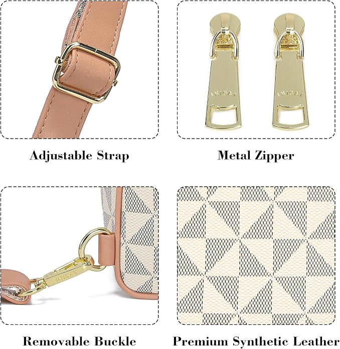 INICAT Small Sling Bag for Women Everyday & Travel Crossbody Bags Lightweight Cross Body Purses Vegan Leather
