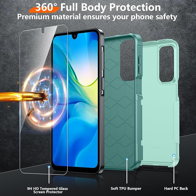 Red2Fire Designed for Samsung Galaxy A16 5G Case, [Military Grade Drop Protection] Non-Slip Heavy Duty Full Body Shockproof Protection Phone Case 6.7 inch,Green