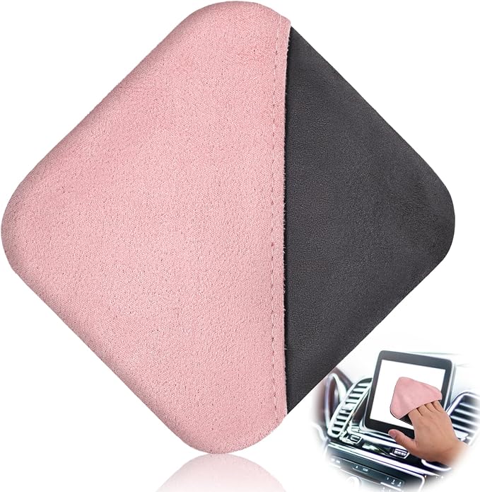 Pink Car Screen Cleaner Microfiber Auto Screen Cleaning Pad, Auto Touchscreen Cleaning Wipes Car CleaningWipes Cloth, Touchscreen Cleaner Cloths for Vehicle Dashboard CarDisplay Interior