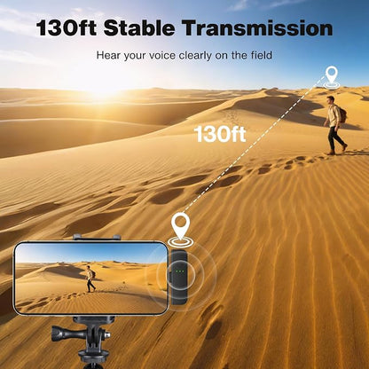 IVANKY 4Pcs Wireless Lavalier Microphone for iPhone with 2Pcs Charging Case, Lapel Mic for iPhone Android with Noise Cancellation, AI Voice Filter, 34H Used for Video Recording, TikTok, Vlog (2PCS)