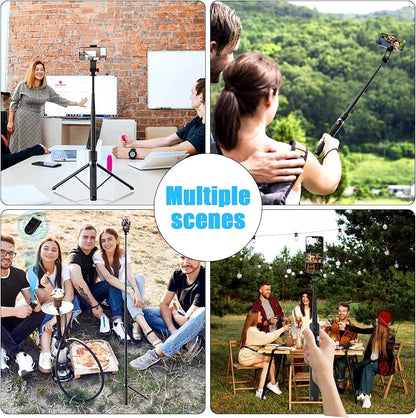 71’’ Tall Selfie Stick Tripod with Remote, 180cm Extendable Phone Tripod Stand with 360° Rotation, Portable Travel Tripod for iPhone 16 15 14 13 12 Pro Max Android GoPro