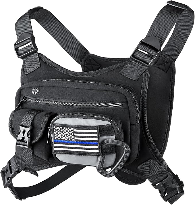 Chest Pack for Men Women - Tactical Vest for Outdoor, Adjustable Sport Chest Bag with Phone Holder & Extra Storage for Running, Cycling, EDC, Lightweight Running Backpack for Workouts