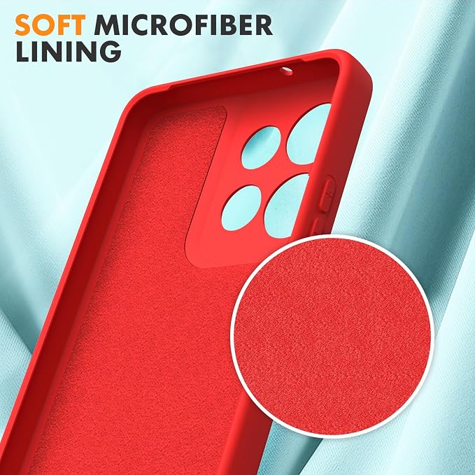 Case for Motorola Moto G Power (2025), 2 Pack Tempered Glass Screen Protectors, Soft TPU Silicone Shockproof Case-Red