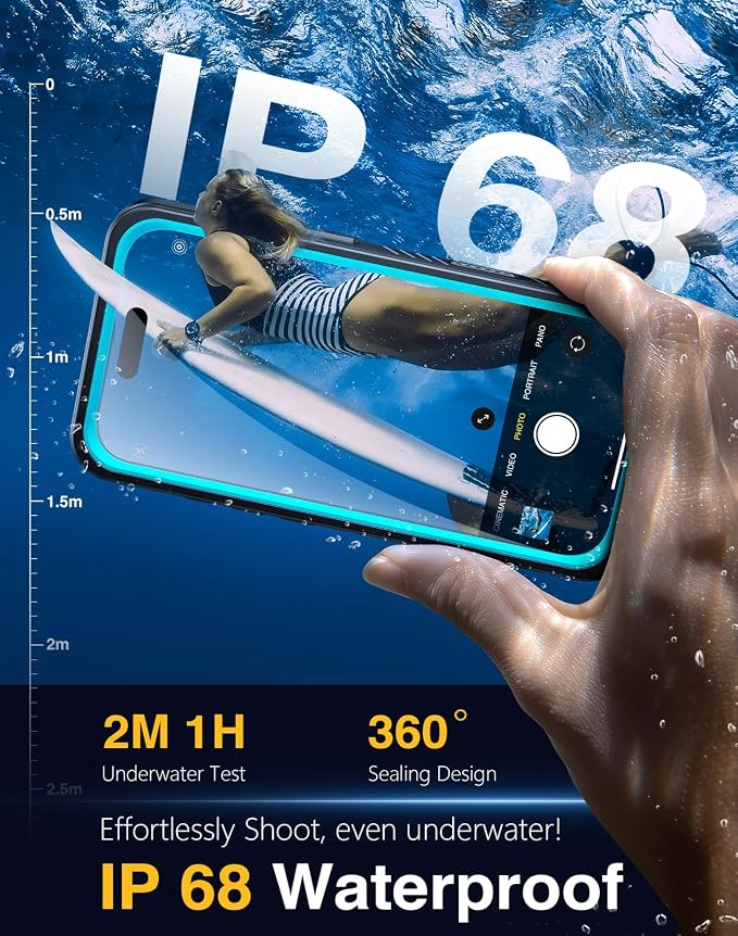 Lanhiem Magnetic for iPhone 17 Pro Max Case Waterproof, Built in Screen Protector & Camera Protection, [Compatible with MagSafe] Full Body Dustproof Heavy Duty Rugged Phone Case 6.9'' (Blue)
