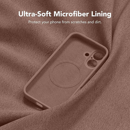 Magnetic for iPhone 16 Plus Case, Compatible with MagSafe, [Full Camera Protection][Screen Protector] Silicone Shockproof Protective Phone Case for iPhone 16 Plus 6.7", Brown
