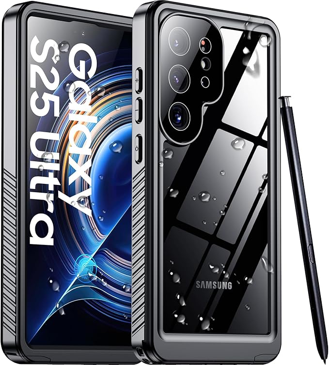Temdan Designed for Samsung Galaxy S25 Ultra Case Waterproof, Built-in Lens & Screen Protector Military Grade Shockproof Dropproof IP68 Underwater Full Body Phone Case for Galaxy S25 Ultra 6.9"-Black