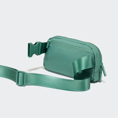 Pander Two Way Zipper Fanny Pack Nylon Everywhere Belt Bag for Women, Water Repellent Waist Packs, Crossbody Bags with Adjustable Strap (Eucalyptus Green)