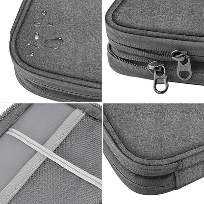 ZINMARK Portable Cable Organizer Case,Travel Pouch with Double-Layer Storage for Cables,Chargers,Earbuds & Phone,Dark Gray