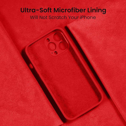FireNova Designed for iPhone 14 Pro Case, Silicone Upgraded [Camera Protection] Phone Case, Soft Anti-Scratch Microfiber Lining Inside, 6.1 inch, Red