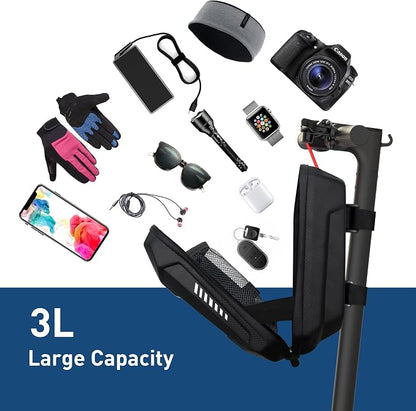 Hiboy Scooter Storage Bag, 3L/4L Large Capacity Scooter Handlebar Bag, Front Hanging Bag for Electric Scooter/Electric Bike, for Carrying Chargers, Phone, Keys with Waterproof Hardshell EVA Material