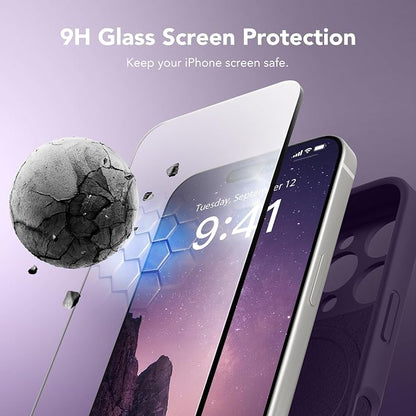 Magnetic for iPhone 16 Pro Max Case, Compatible with MagSafe, [Full Camera Protection][Screen Protector] Silicone Shockproof Protective Phone Case for iPhone 16 Pro Max 6.9", Deep Purple
